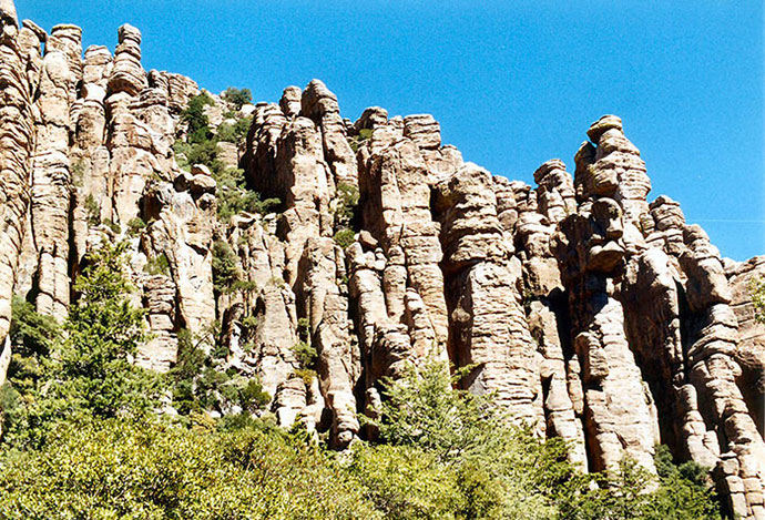 Section des Chiricahuas Mountains, le repaire de Cochise. (Photo S. Noirsain)